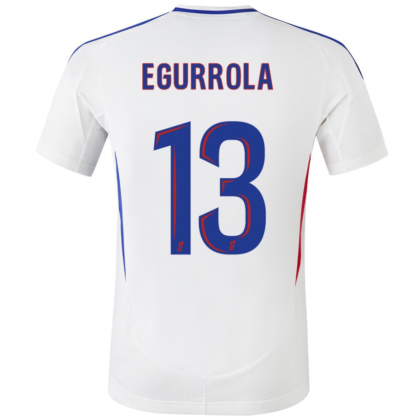 Hombre Camiseta Damaris Egurrola #13 Blanco Azul 1ª Equipación 2024/25 La Camisa Chile