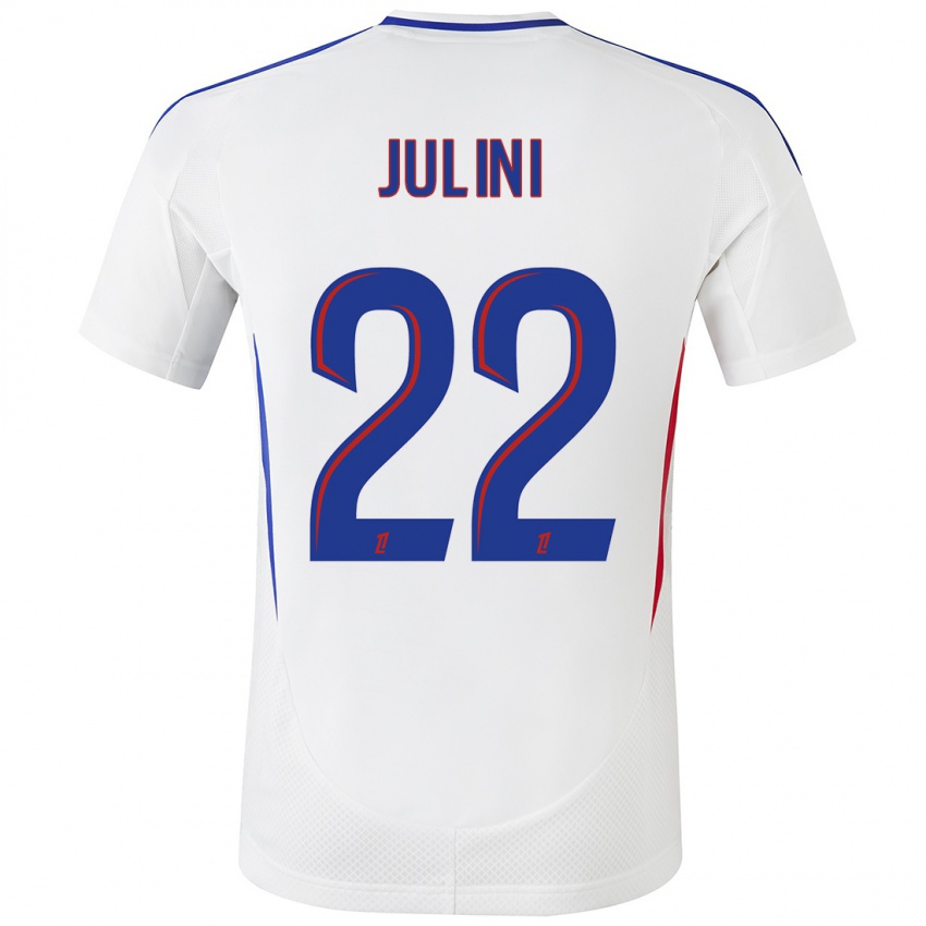 Hombre Camiseta Sally Julini #22 Blanco Azul 1ª Equipación 2024/25 La Camisa Chile