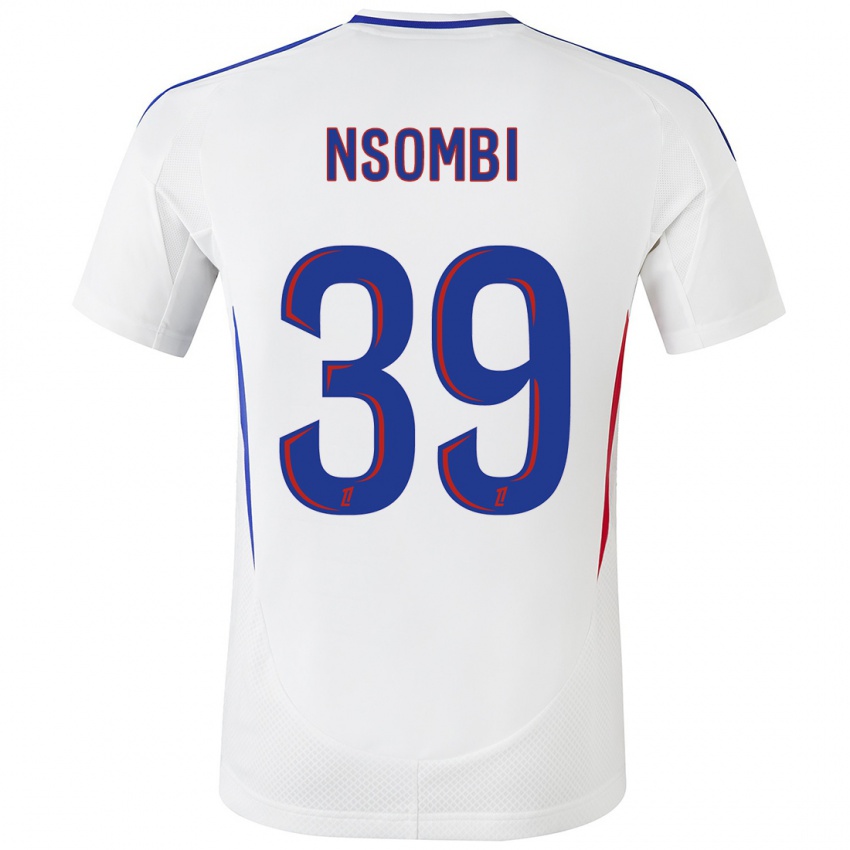 Hombre Camiseta Gael Nsombi #39 Blanco Azul 1ª Equipación 2024/25 La Camisa Chile