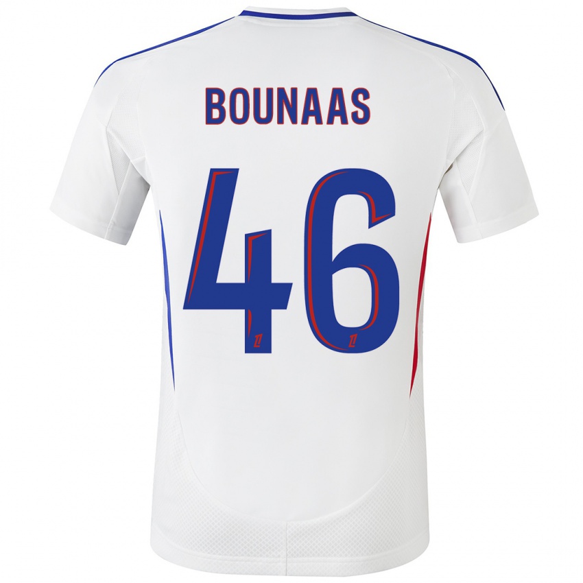 Hombre Camiseta Idris Bounaas #46 Blanco Azul 1ª Equipación 2024/25 La Camisa Chile