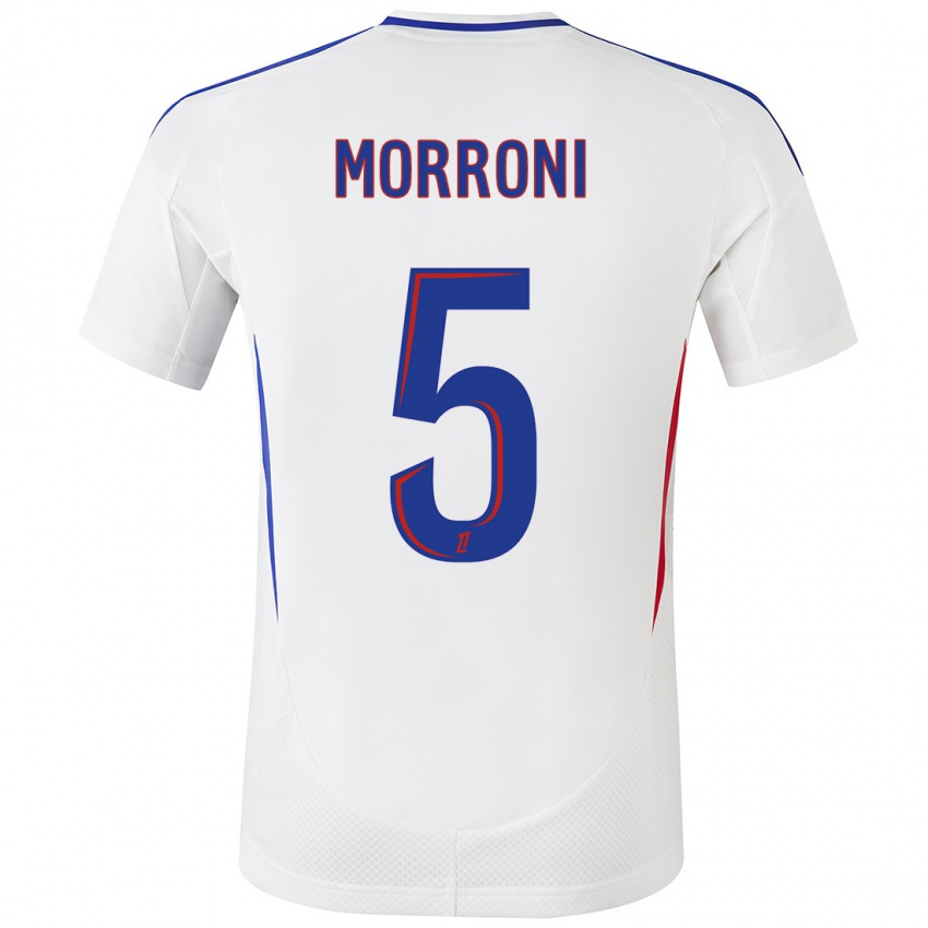 Hombre Camiseta Perle Morroni #5 Blanco Azul 1ª Equipación 2024/25 La Camisa Chile