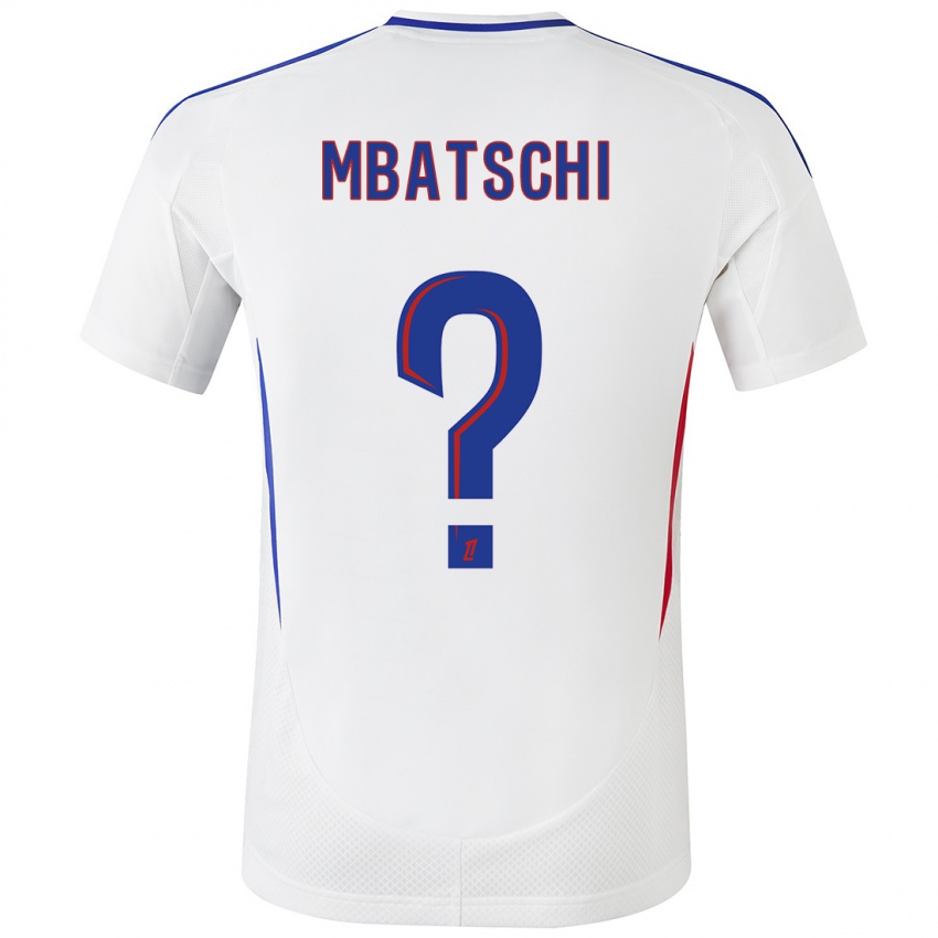 Hombre Camiseta Prince Mbatschi #0 Blanco Azul 1ª Equipación 2024/25 La Camisa Chile