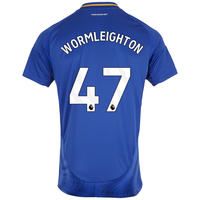 Hombre Camiseta Joe Wormleighton #47 Azul Blanco 1ª Equipación 2024/25 La Camisa Chile