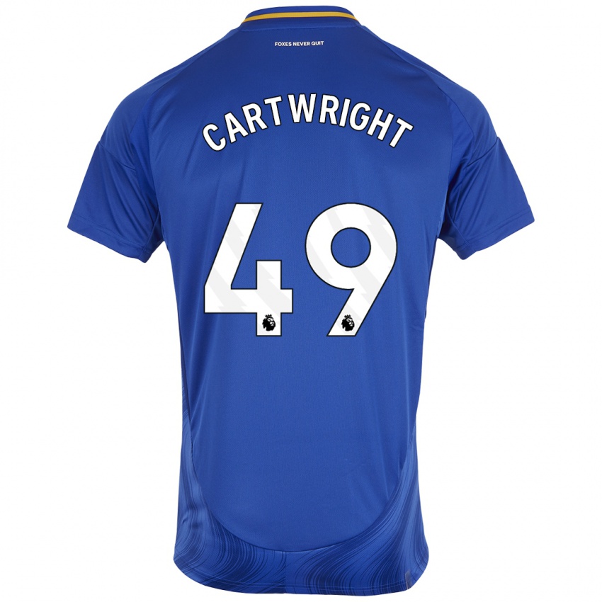 Hombre Camiseta Henry Cartwright #49 Azul Blanco 1ª Equipación 2024/25 La Camisa Chile