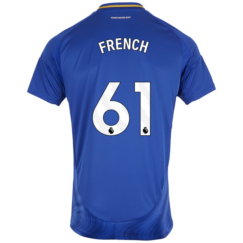 Hombre Camiseta Harry French #61 Azul Blanco 1ª Equipación 2024/25 La Camisa Chile