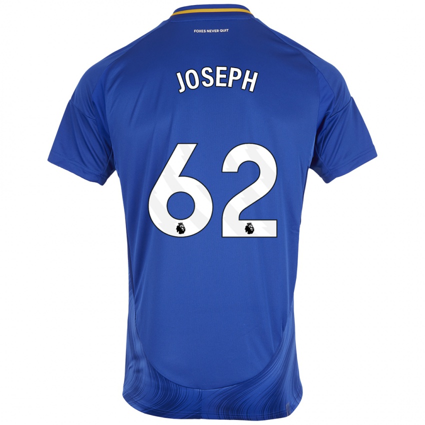 Hombre Camiseta Jayden Joseph #62 Azul Blanco 1ª Equipación 2024/25 La Camisa Chile