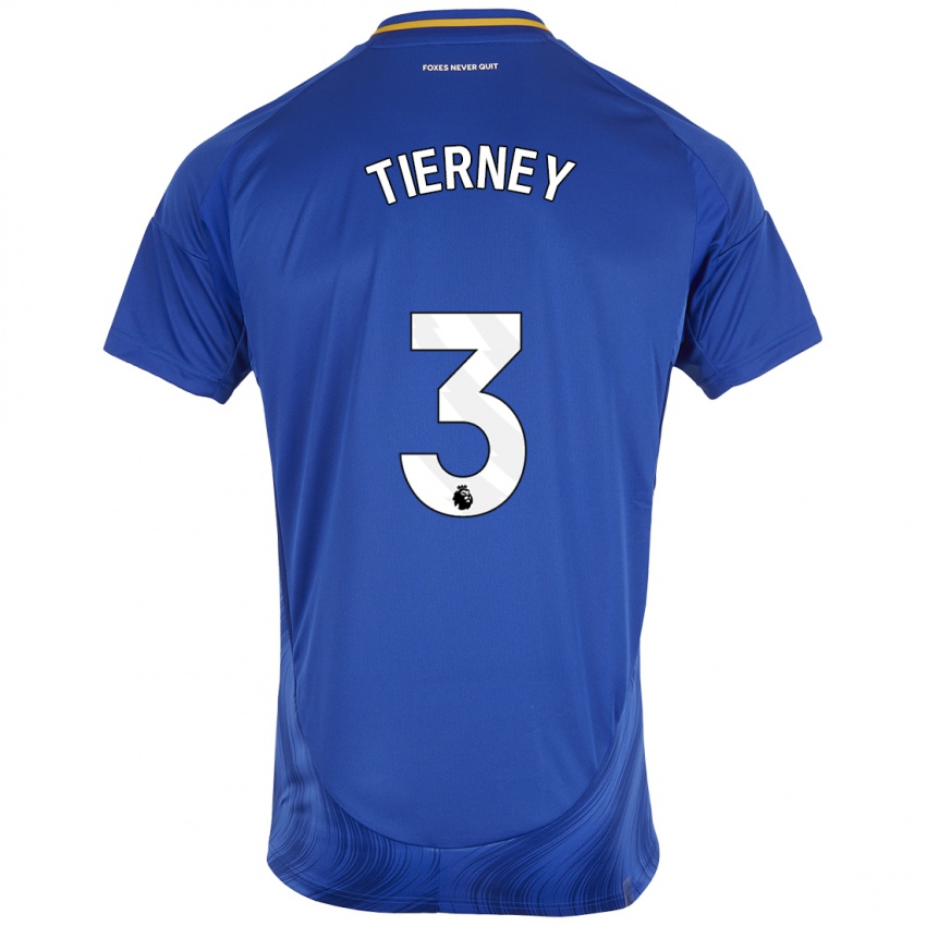 Hombre Camiseta Sam Tierney #3 Azul Blanco 1ª Equipación 2024/25 La Camisa Chile