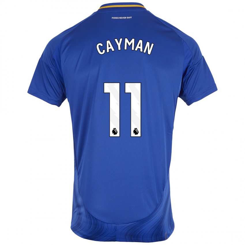 Hombre Camiseta Janice Cayman #11 Azul Blanco 1ª Equipación 2024/25 La Camisa Chile