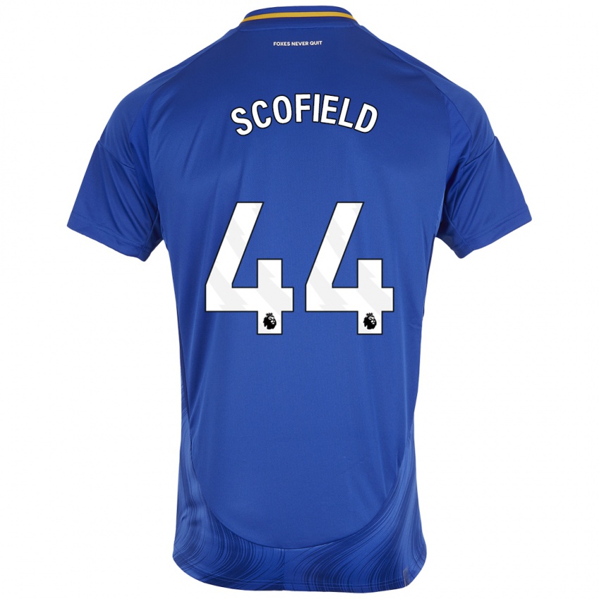 Hombre Camiseta Connie Scofield #44 Azul Blanco 1ª Equipación 2024/25 La Camisa Chile