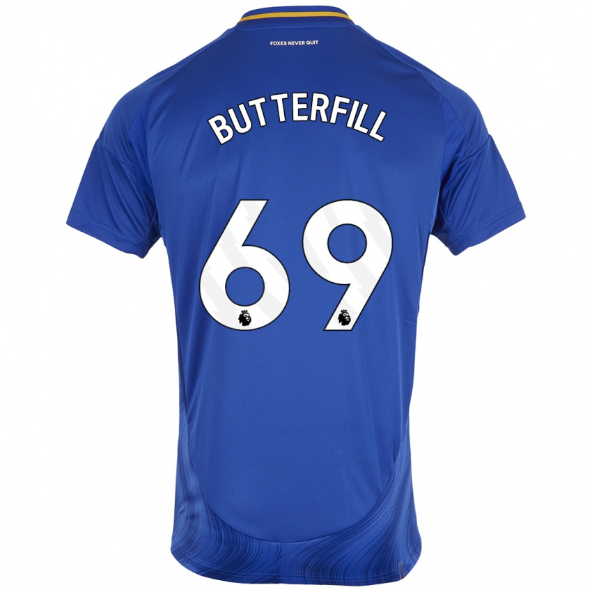 Hombre Camiseta Jack Butterfill #69 Azul Blanco 1ª Equipación 2024/25 La Camisa Chile