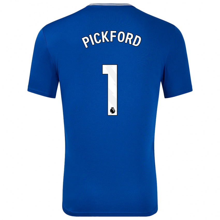 Hombre Camiseta Pickford #1 Azul Con 1ª Equipación 2024/25 La Camisa Chile