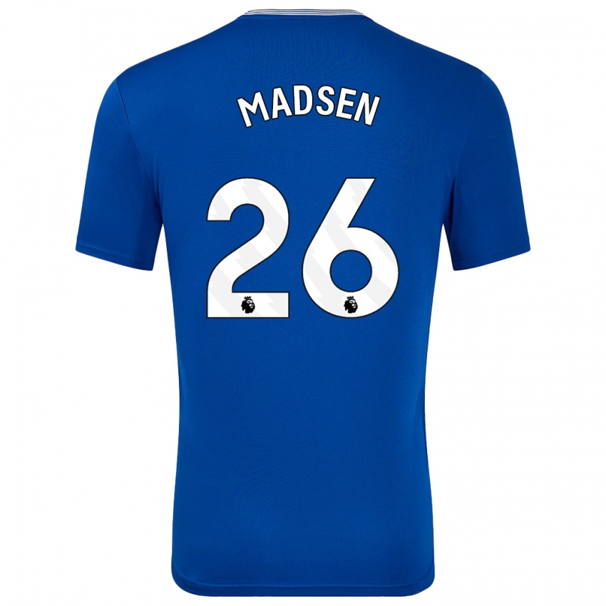 Hombre Camiseta Rikke Madsen #26 Azul Con 1ª Equipación 2024/25 La Camisa Chile