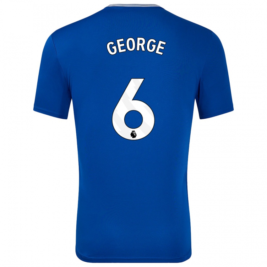 Hombre Camiseta Gabrielle George #6 Azul Con 1ª Equipación 2024/25 La Camisa Chile