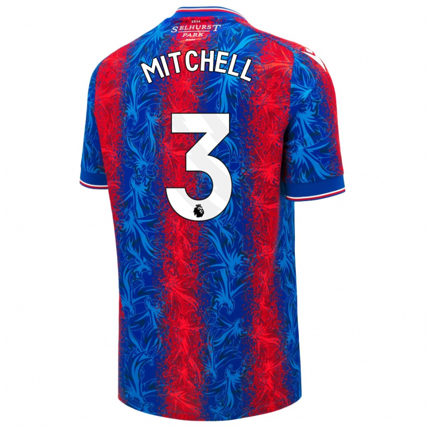 Hombre Camiseta Tyrick Mitchell #3 Rayas Rojas Y Azules 1ª Equipación 2024/25 La Camisa Chile