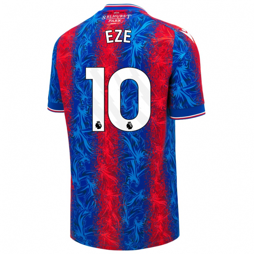 Hombre Camiseta Eberechi Eze #10 Rayas Rojas Y Azules 1ª Equipación 2024/25 La Camisa Chile