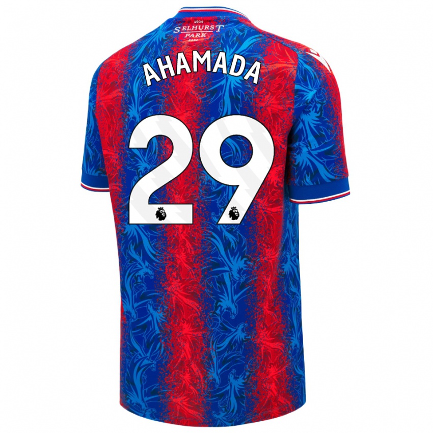 Hombre Camiseta Naouirou Ahamada #29 Rayas Rojas Y Azules 1ª Equipación 2024/25 La Camisa Chile