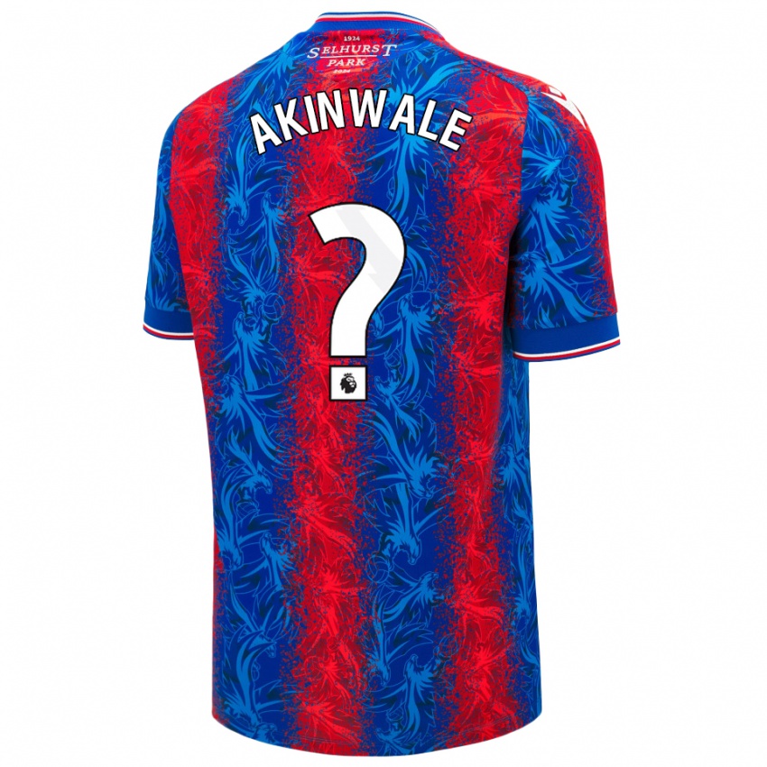 Hombre Camiseta Victor Akinwale #0 Rayas Rojas Y Azules 1ª Equipación 2024/25 La Camisa Chile