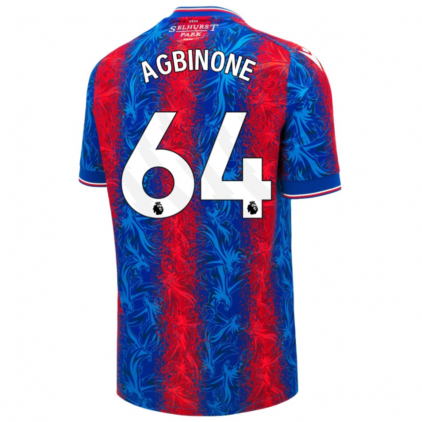 Hombre Camiseta Asher Agbinone #64 Rayas Rojas Y Azules 1ª Equipación 2024/25 La Camisa Chile