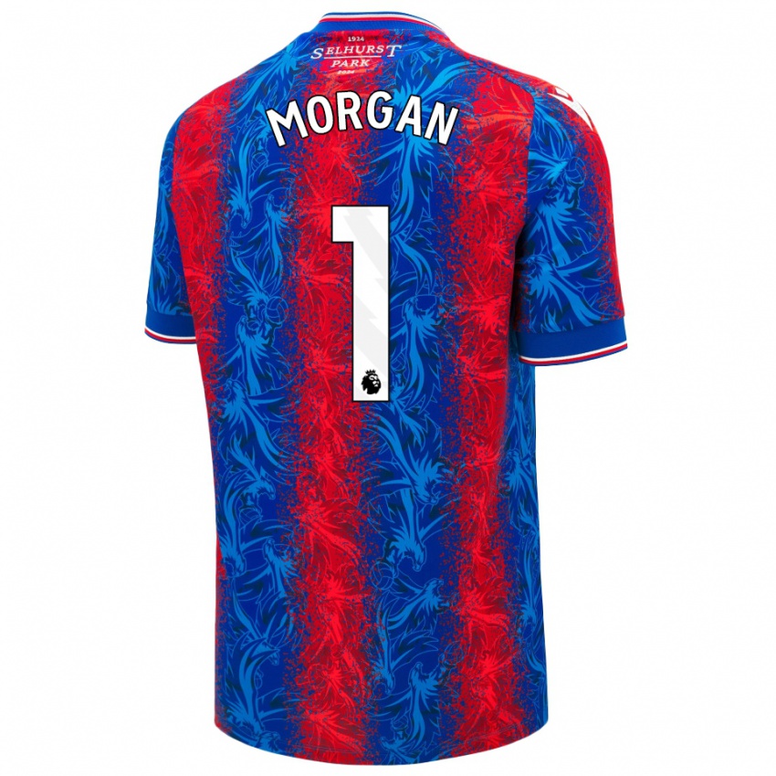 Hombre Camiseta Chloe Morgan #1 Rayas Rojas Y Azules 1ª Equipación 2024/25 La Camisa Chile