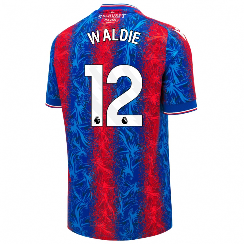 Hombre Camiseta Lizzie Waldie #12 Rayas Rojas Y Azules 1ª Equipación 2024/25 La Camisa Chile