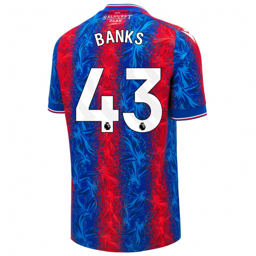 Hombre Camiseta Scott Banks #43 Rayas Rojas Y Azules 1ª Equipación 2024/25 La Camisa Chile