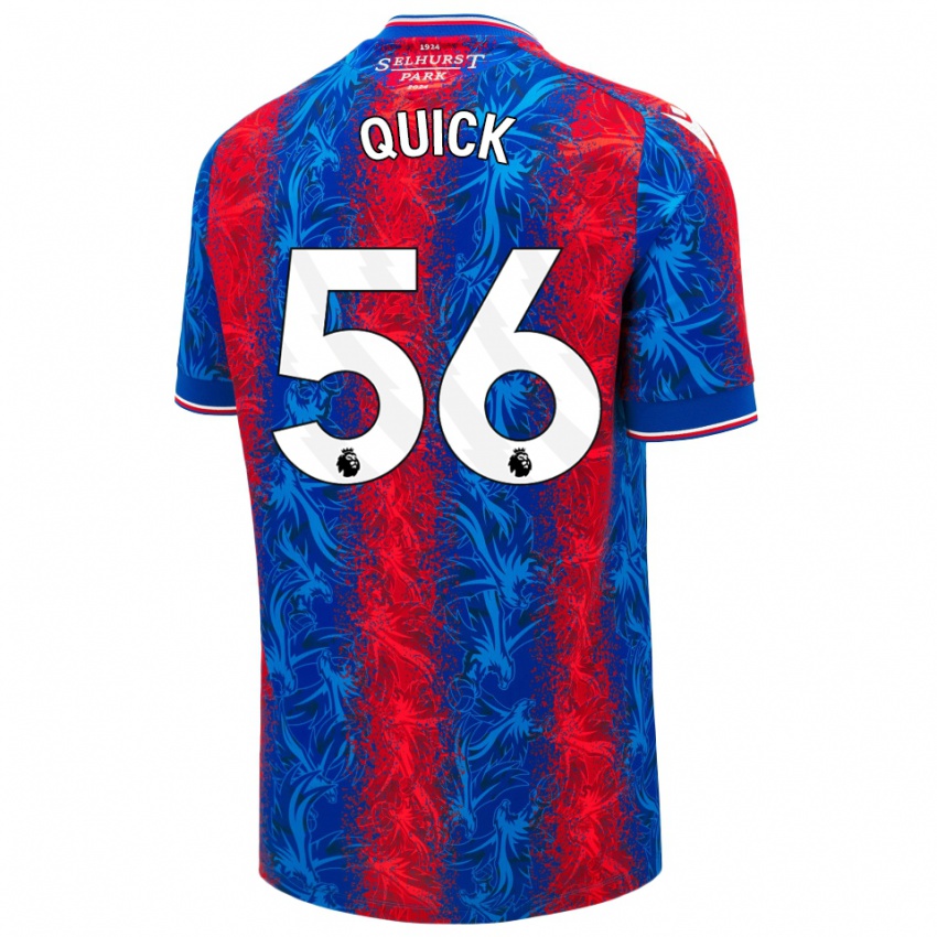 Hombre Camiseta Daniel Quick #56 Rayas Rojas Y Azules 1ª Equipación 2024/25 La Camisa Chile