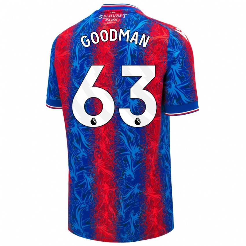 Hombre Camiseta Owen Goodman #63 Rayas Rojas Y Azules 1ª Equipación 2024/25 La Camisa Chile