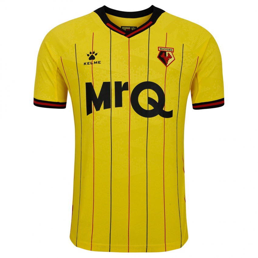 Hombre Camiseta Jonathan Macaulay #0 Amarillo Negro 1ª Equipación 2024/25 La Camisa Chile