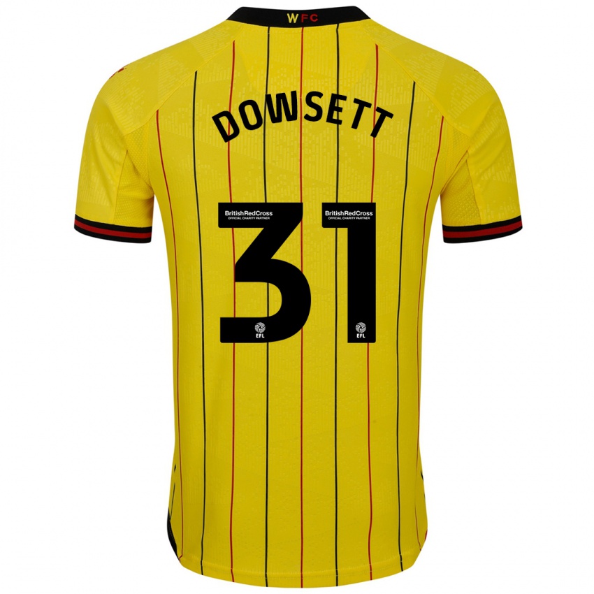 Hombre Camiseta Rebekah Dowsett #31 Amarillo Negro 1ª Equipación 2024/25 La Camisa Chile