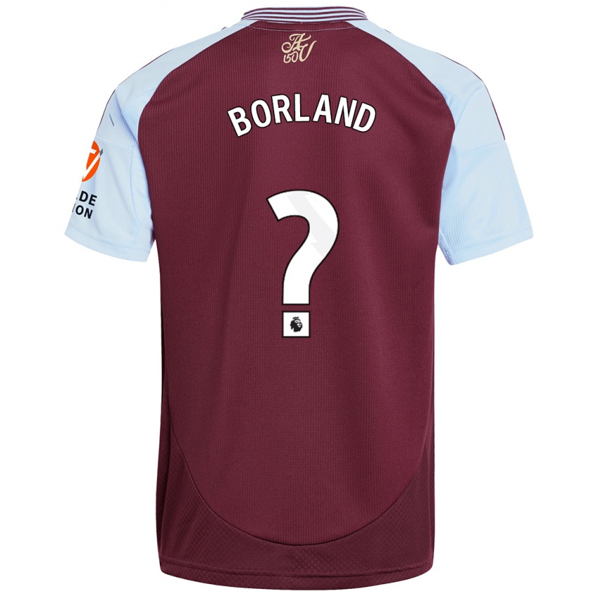 Hombre Camiseta Aidan Borland #0 Borgoña Azul Cielo 1ª Equipación 2024/25 La Camisa Chile