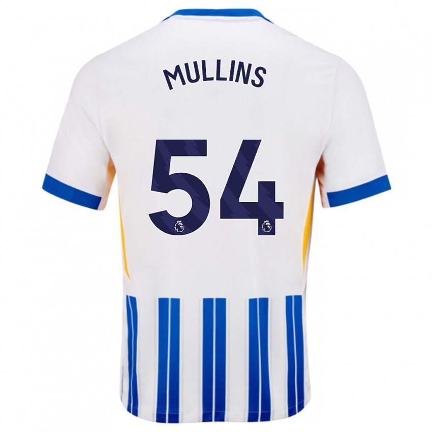 Hombre Camiseta Jamie Mullins #54 Blanco Azul Rayas 1ª Equipación 2024/25 La Camisa Chile