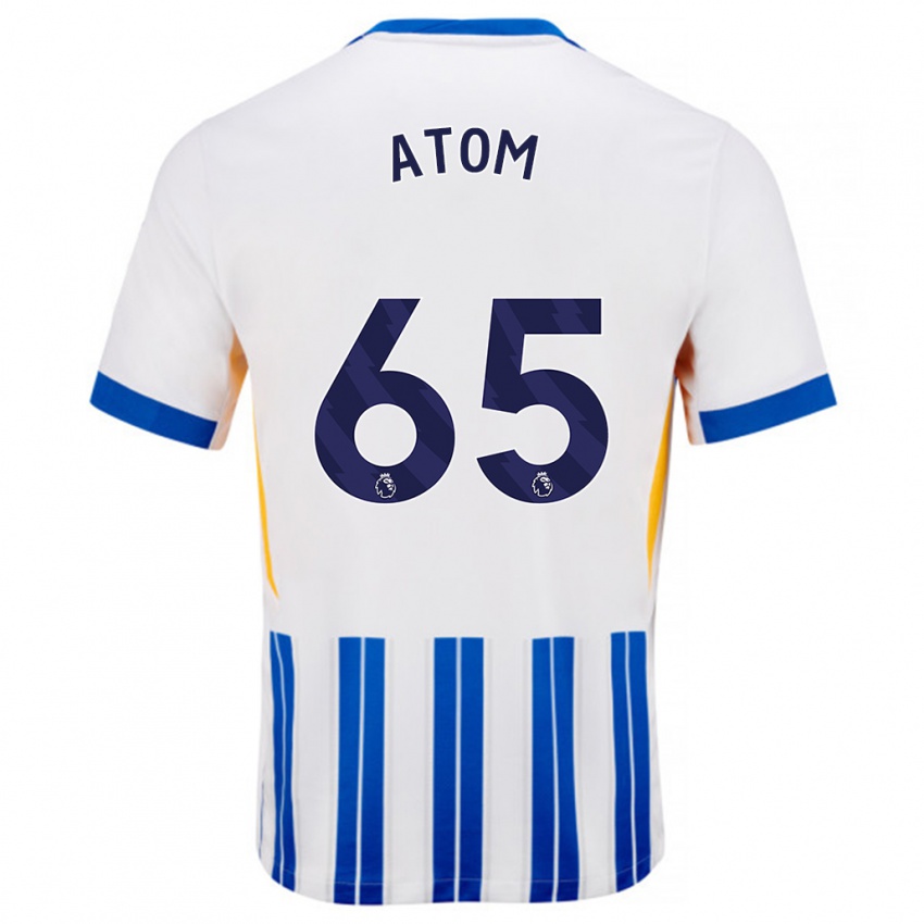 Hombre Camiseta Noel Atom #65 Blanco Azul Rayas 1ª Equipación 2024/25 La Camisa Chile