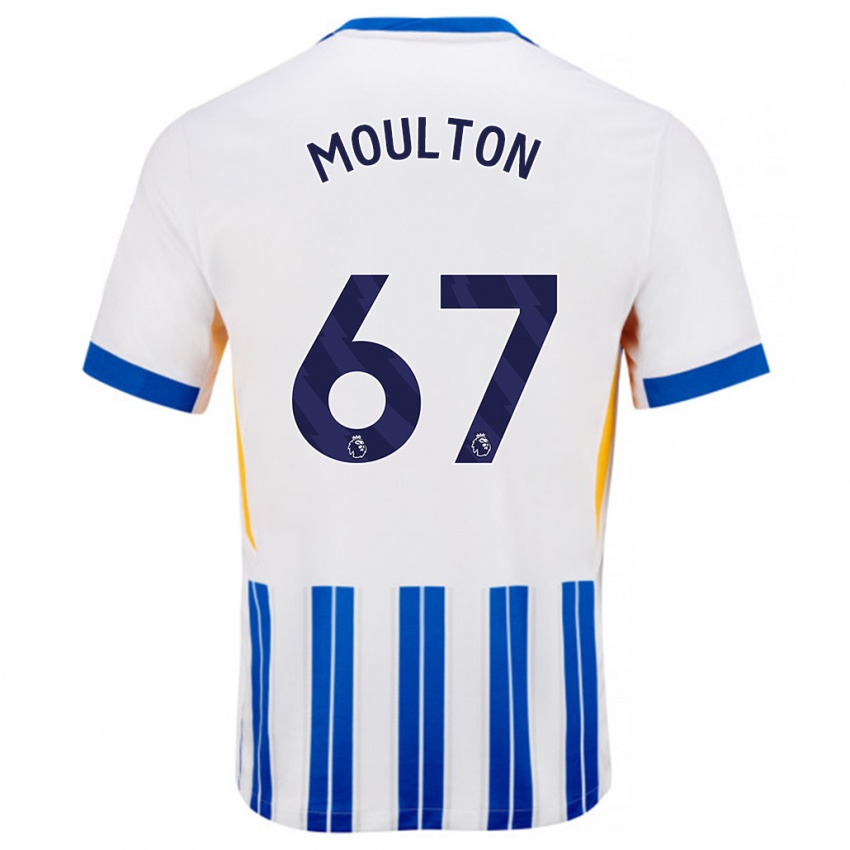 Hombre Camiseta Remeiro Moulton #67 Blanco Azul Rayas 1ª Equipación 2024/25 La Camisa Chile