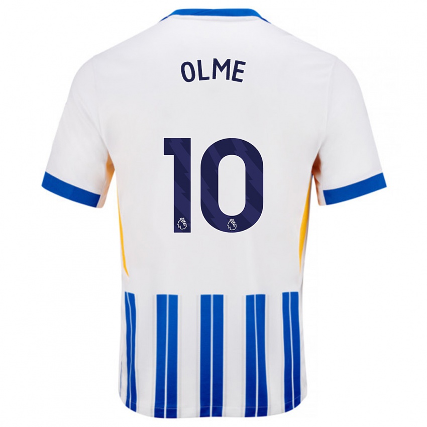 Hombre Camiseta Julia Margareta Zigiotti Olme #10 Blanco Azul Rayas 1ª Equipación 2024/25 La Camisa Chile