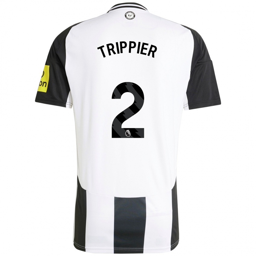 Hombre Camiseta Kieran Trippier #2 Blanco Negro 1ª Equipación 2024/25 La Camisa Chile