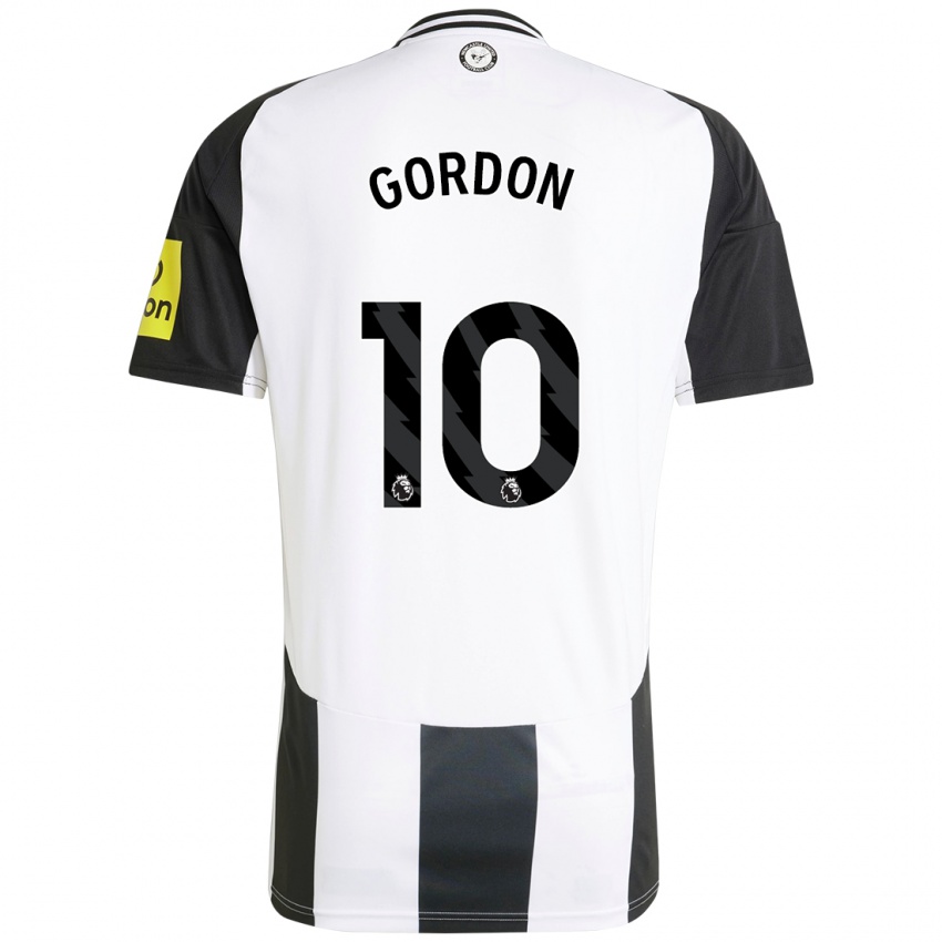 Hombre Camiseta Anthony Gordon #10 Blanco Negro 1ª Equipación 2024/25 La Camisa Chile