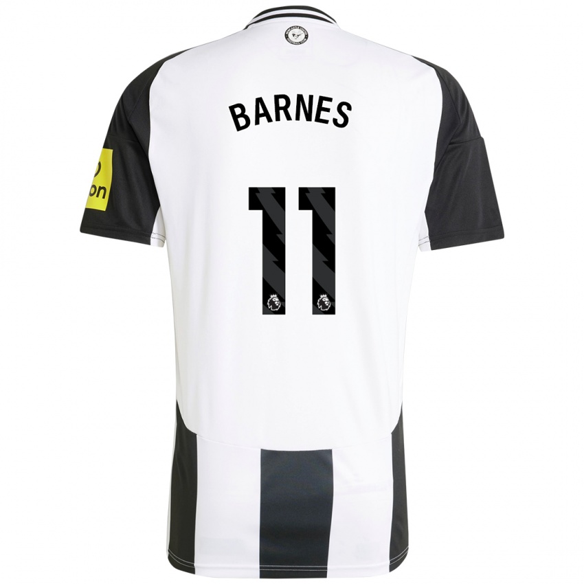 Hombre Camiseta Harvey Barnes #11 Blanco Negro 1ª Equipación 2024/25 La Camisa Chile