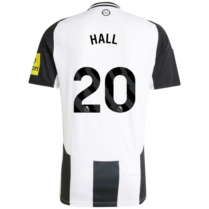 Hombre Camiseta Lewis Hall #20 Blanco Negro 1ª Equipación 2024/25 La Camisa Chile