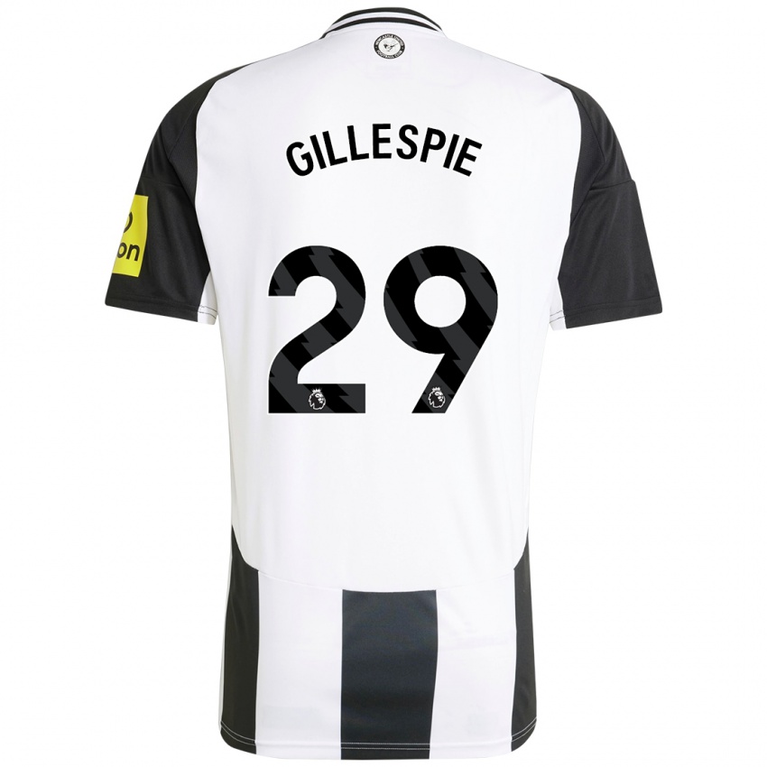 Hombre Camiseta Mark Gillespie #29 Blanco Negro 1ª Equipación 2024/25 La Camisa Chile