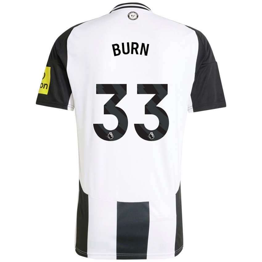 Hombre Camiseta Dan Burn #33 Blanco Negro 1ª Equipación 2024/25 La Camisa Chile