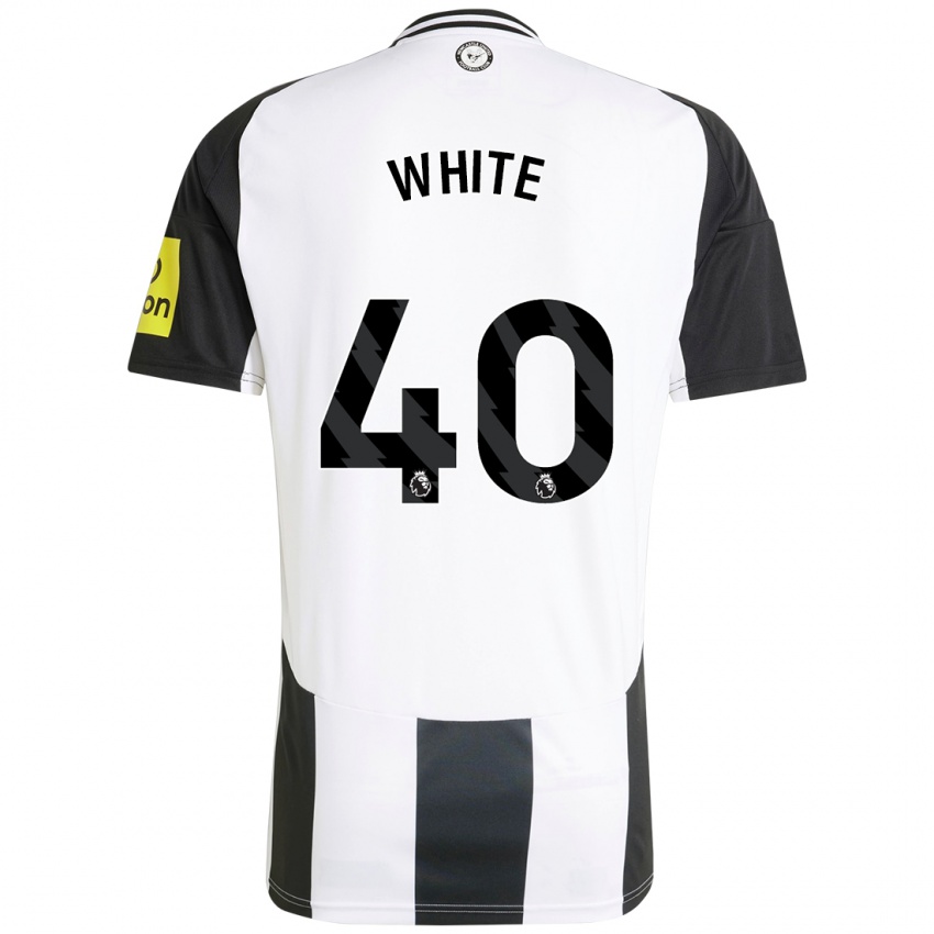 Hombre Camiseta Joe White #40 Blanco Negro 1ª Equipación 2024/25 La Camisa Chile