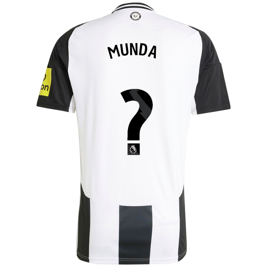 Hombre Camiseta Anthony Munda #0 Blanco Negro 1ª Equipación 2024/25 La Camisa Chile