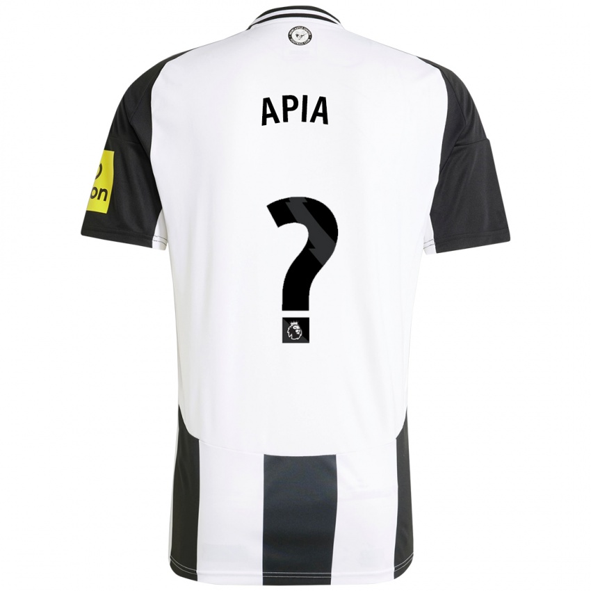 Hombre Camiseta Aaron Apia #0 Blanco Negro 1ª Equipación 2024/25 La Camisa Chile