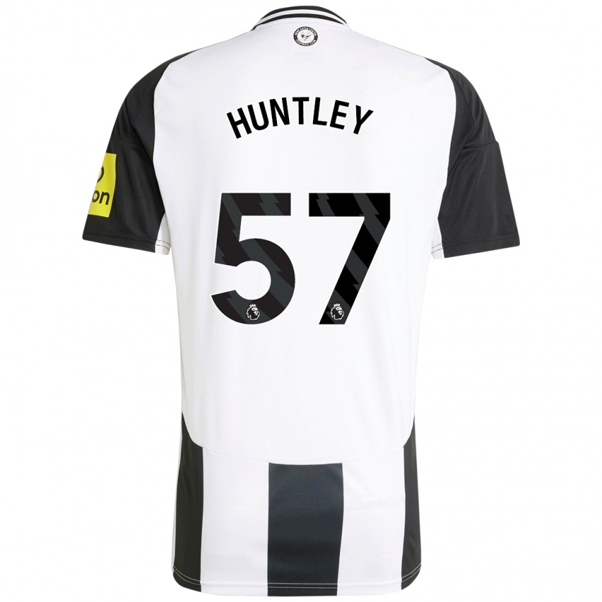 Hombre Camiseta James Huntley #57 Blanco Negro 1ª Equipación 2024/25 La Camisa Chile