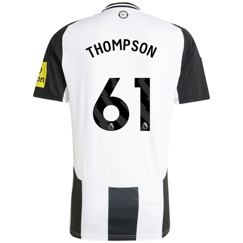 Hombre Camiseta Max Thompson #61 Blanco Negro 1ª Equipación 2024/25 La Camisa Chile