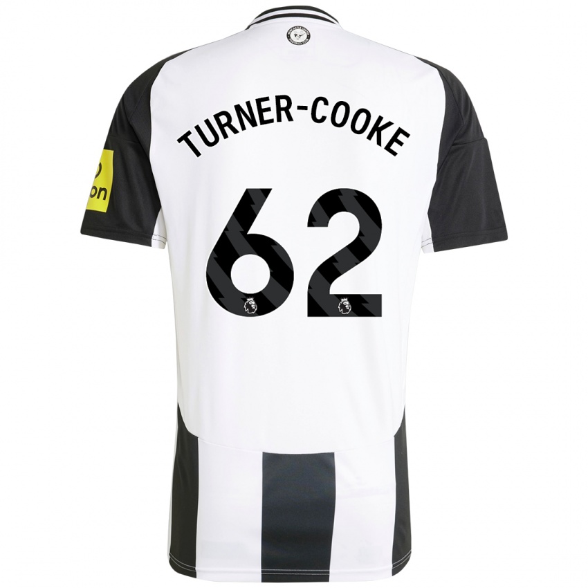 Hombre Camiseta Jay Turner-Cooke #62 Blanco Negro 1ª Equipación 2024/25 La Camisa Chile