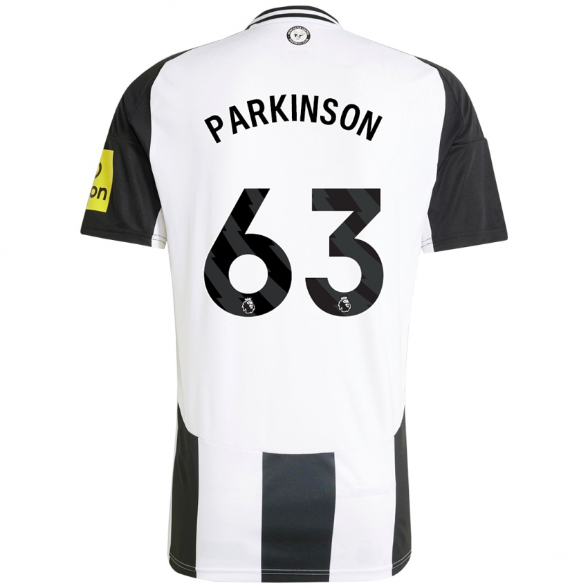 Hombre Camiseta Ben Parkinson #63 Blanco Negro 1ª Equipación 2024/25 La Camisa Chile