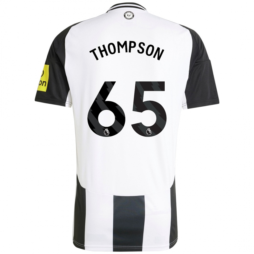 Hombre Camiseta Ciaran Thompson #65 Blanco Negro 1ª Equipación 2024/25 La Camisa Chile