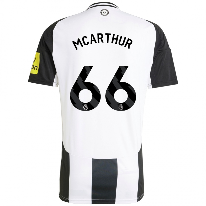 Hombre Camiseta Charlie Mcarthur #66 Blanco Negro 1ª Equipación 2024/25 La Camisa Chile