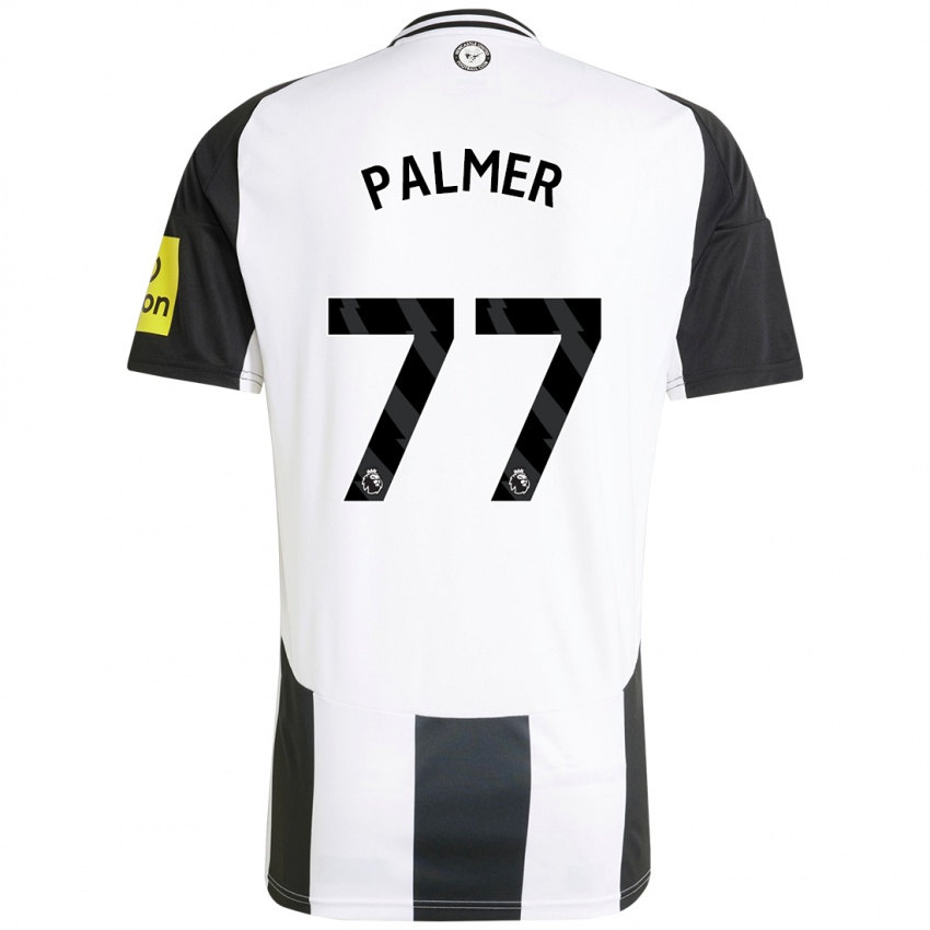 Hombre Camiseta Darren Palmer #77 Blanco Negro 1ª Equipación 2024/25 La Camisa Chile